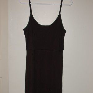 Mid-calf casual black leisure dress